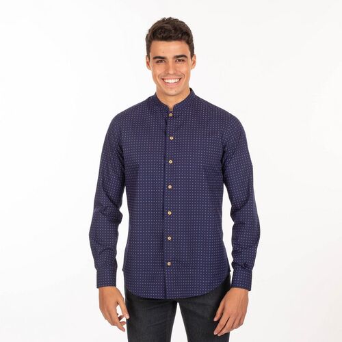 Camisa de caballero Mod. FIORE (1106) Marino Punteado Talla 40