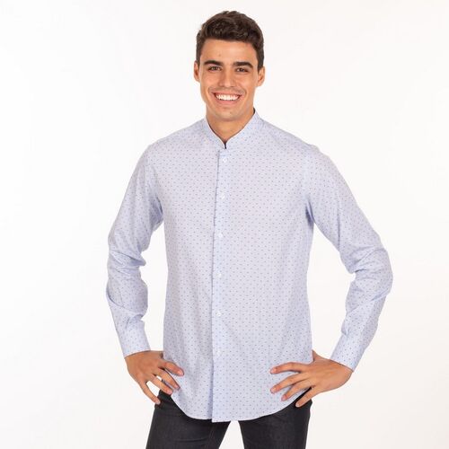 Camisa de caballero Mod. FIORE (1107) Rayas y puntos rojos Talla 40