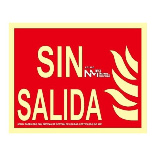 Señal "SIN SALIDA". Tamaño 200x250