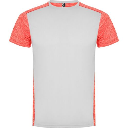 Camiseta técnica Mod. ZOLDER (01244) Blanco / Coral fluor vigoré Talla L