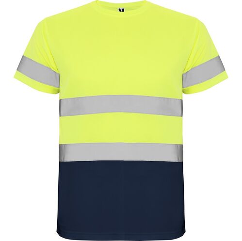 Camiseta de alta visibilidad Amarillo Fluor / Azul Marino Talla S