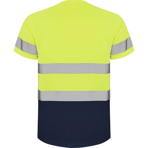 Camiseta de alta visibilidad Amarillo Fluor / Azul Marino Talla S