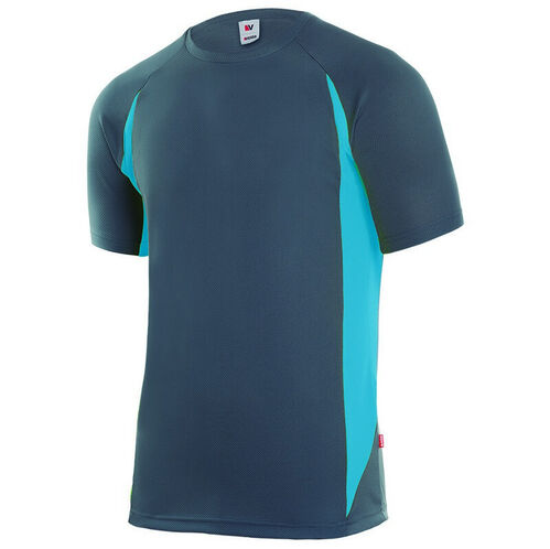 Camiseta bicolor de alta visibilidad Gris / Celeste Talla L