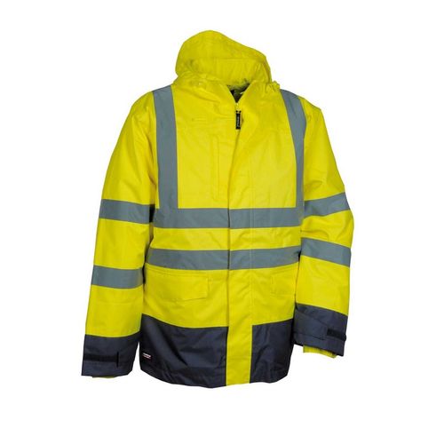 Parka de alta visibilidad Mod. TELSEN + SERIFRAFIA EN PECHO Y ESPALDA Azul Marino / Amarillo Fluor (60) Talla M