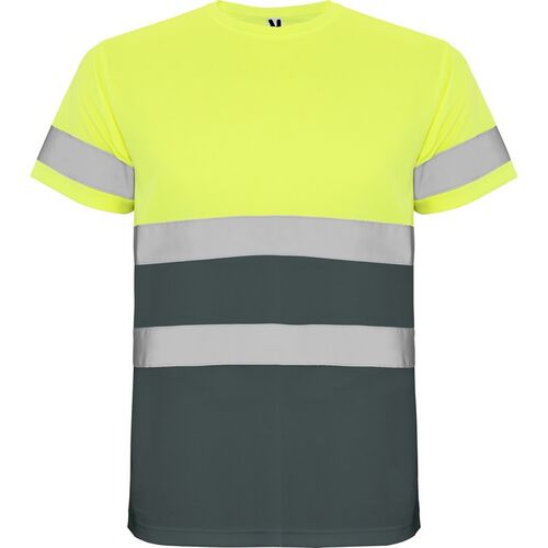 Camiseta de alta visibilidad Mod. DELTA Amarillo Fluor / Plomo Talla M