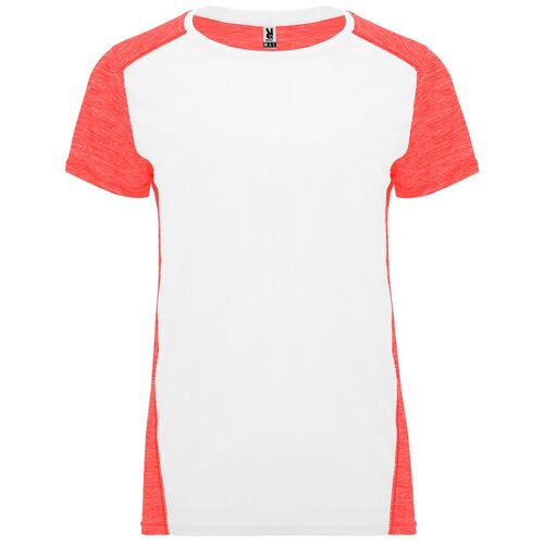 Camiseta técnica Mod. ZOLDER WOMAN (01244) Blanco / Coral fluor vigoré Talla S