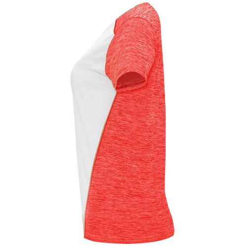 Camiseta técnica Mod. ZOLDER WOMAN (01244) Blanco / Coral fluor vigoré Talla S