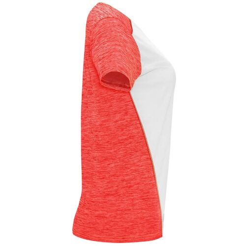 Camiseta técnica Mod. ZOLDER WOMAN (01244) Blanco / Coral fluor vigoré Talla S