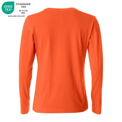 Camiseta de mujer de manga larga Mod. BASIC-T L/S LADIES Naranja rojizo (18) Talla L