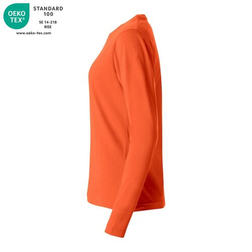 Camiseta de mujer de manga larga Mod. BASIC-T L/S LADIES Naranja rojizo (18) Talla L