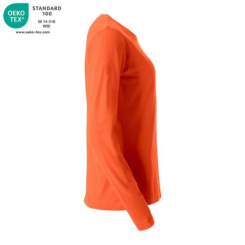 Camiseta de mujer de manga larga Mod. BASIC-T L/S LADIES Naranja rojizo (18) Talla L