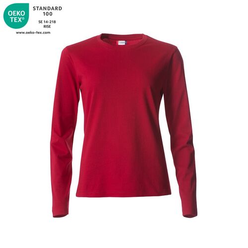 Camiseta de mujer de manga larga Mod. BASIC-T L/S LADIES Rojo (35) Talla M