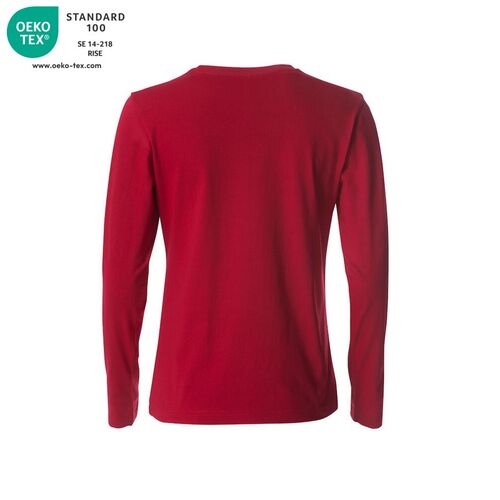 Camiseta de mujer de manga larga Mod. BASIC-T L/S LADIES Rojo (35) Talla M