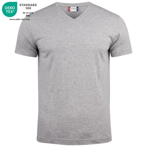 Camiseta unisex Mod. BASIC-T V-NECK Gris jaspeado (95) Talla L