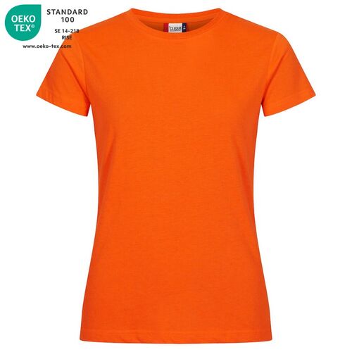 Camiseta manga corta de mujer Mod. CLASSIC-T LADIES Naranja alta visibilidad (170) Talla XS