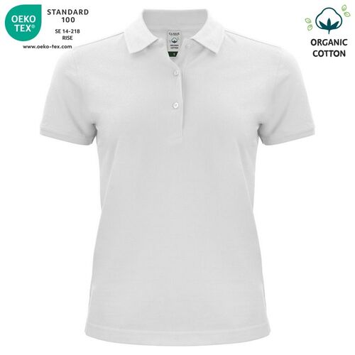 Polo de algodón orgánico Mod. CLASSIC OC POLO LADIES Blanco (00) Talla XS