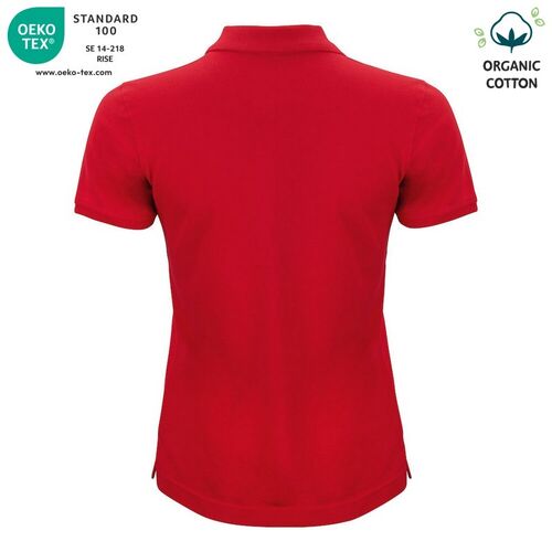 Polo de algodón orgánico Mod. CLASSIC OC POLO LADIES Rojo (35) Talla XS