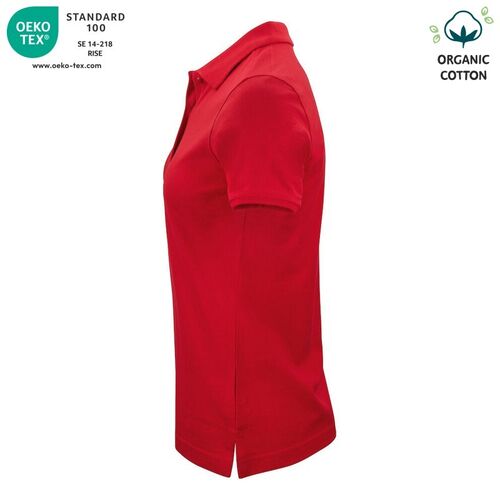 Polo de algodón orgánico Mod. CLASSIC OC POLO LADIES Rojo (35) Talla XS