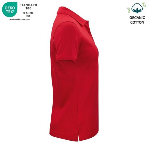 Polo de algodón orgánico Mod. CLASSIC OC POLO LADIES Rojo (35) Talla XS