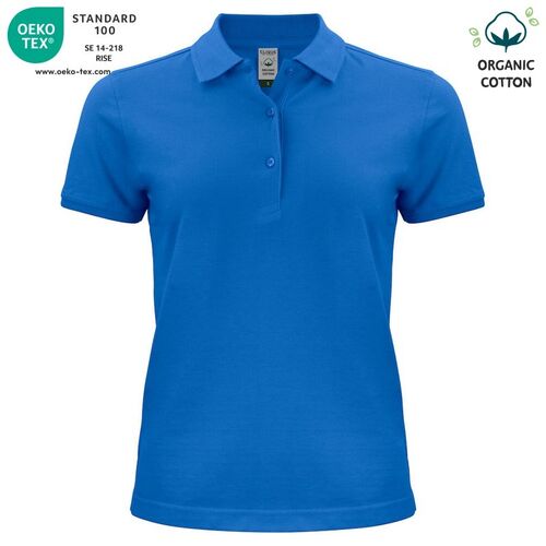 Polo de algodón orgánico Mod. CLASSIC OC POLO LADIES Azul real (55) Talla XS