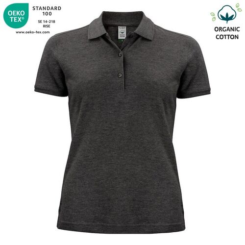 Polo de algodón orgánico Mod. CLASSIC OC POLO LADIES Antracita jaspeado (955) Talla S