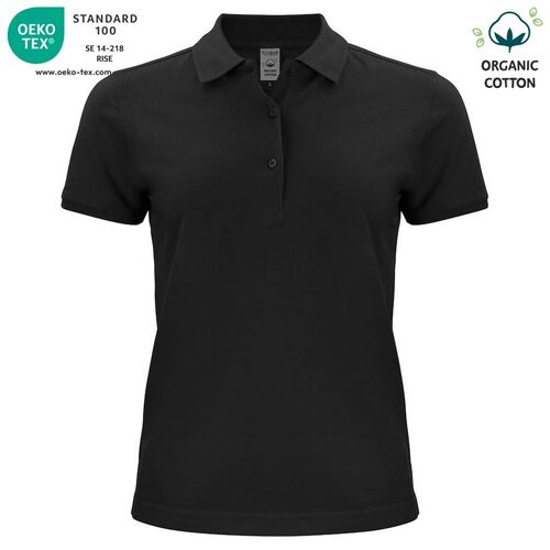 Polo de algodón orgánico Mod. CLASSIC OC POLO LADIES Negro (99) Talla XS