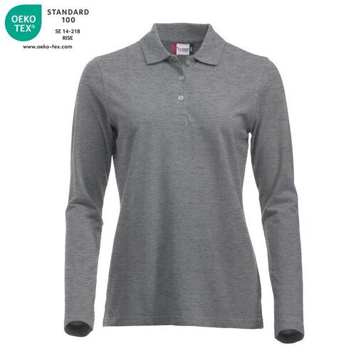 Polo de mujer manga larga Mod. MARION LS Gris jaspeado (95) Talla XL