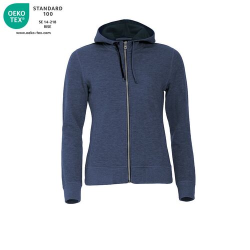 Sudadera Mod. CLASSIC HOODY FILL ZIP LADIES Azul jaspeado (565) Talla XL