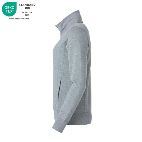 Sudadera con cremallera de señora Mod. CLASSIC CARDIGAN LADIES Gris jaspeado (95) Talla L