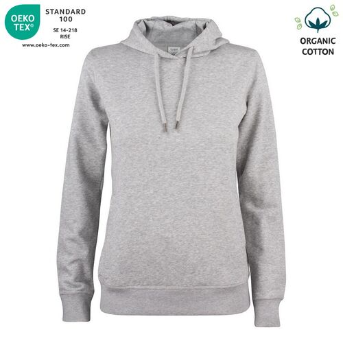 Sudadera Mod. ORGANIC COTTON HOODY LADIES Gris jaspeado (95) Talla XS