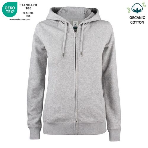 Sudadera Mod. ORGANIC COTTON HOODY FULL ZIP LADIES Gris jaspeado (95) Talla M