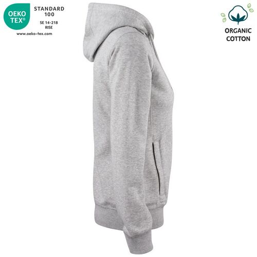 Sudadera Mod. ORGANIC COTTON HOODY FULL ZIP LADIES Gris jaspeado (95) Talla M