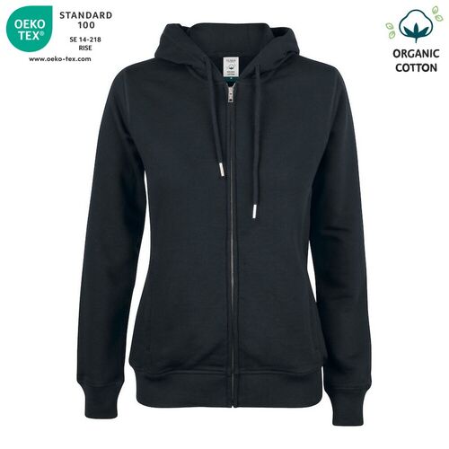 Sudadera Mod. ORGANIC COTTON HOODY FULL ZIP LADIES Negro (99) Talla L