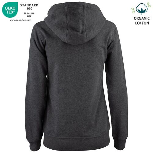 Sudadera Mod. ORGANIC COTTON HOODY FULL ZIP LADIES Antracita jaspeado (955) Talla M