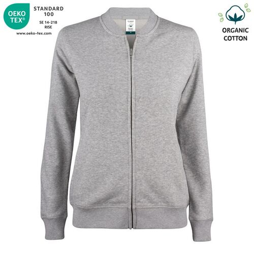 Sudadera Mod. ORGANIC COTTON CARDINGAN LADIES Gris jaspeado (95) Talla M