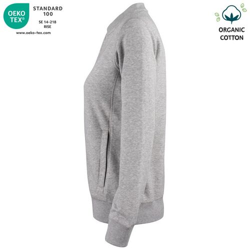 Sudadera Mod. ORGANIC COTTON CARDINGAN LADIES Gris jaspeado (95) Talla M