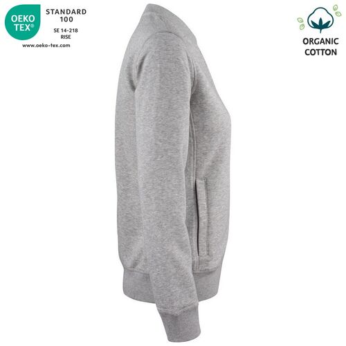 Sudadera Mod. ORGANIC COTTON CARDINGAN LADIES Gris jaspeado (95) Talla M