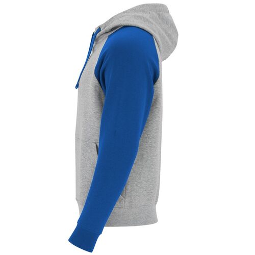 Sudadera con capucha unisex Mod. BADET (58/05) Gris Vigore / Azul Royal Talla L