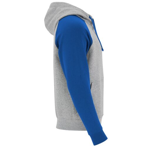 Sudadera con capucha unisex Mod. BADET (58/05) Gris Vigore / Azul Royal Talla L