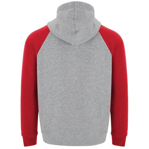 Sudadera con capucha unisex Mod. BADET (58/60) Gris Vigoré / Rojo Talla 3XL