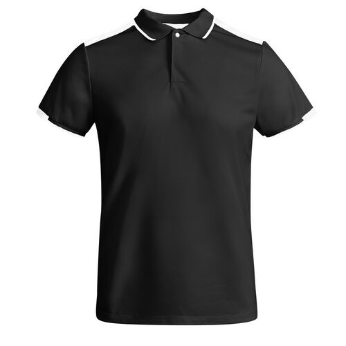 Polo técnico bicolor Mod. TAMIL (02/01) Negro / Blanco Talla L