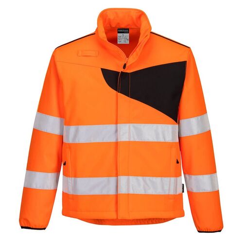 Softshell de 2 capas de alta visibilidad Mod. PW2 Naranja Fluor / Negro Talla 3XL