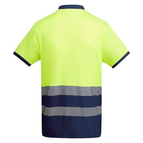 Polo de alta visibilidad con algodón Mod. ATRIO Marino/Amarillo Fluor (55/221) Talla L