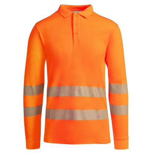 Polo de alta visibilidad con algodón Mod. ATRIO LS  (223) Naranja Flúor Talla S