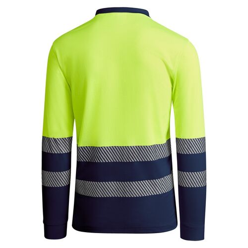 Polo de alta visibilidad con algodón Mod. ATRIO LS Marino/Amarillo Fluor (55/221) Talla L