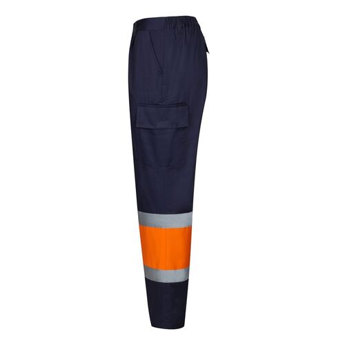 Pantalón de alta visibilidad básico Azul Marino / Naranja Fluor (1/19) Talla M