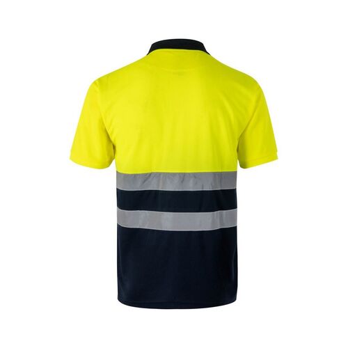 Polo manga corta de alta visibilidad Azul Marino / Amarillo Fluor (60) Talla L