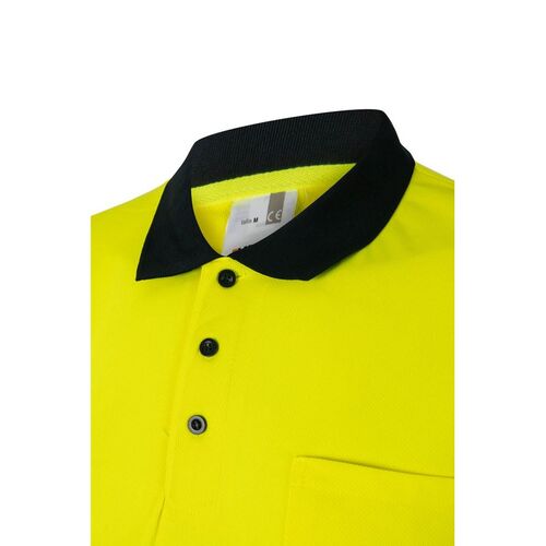 Polo manga corta de alta visibilidad Azul Marino / Amarillo Fluor (60) Talla L