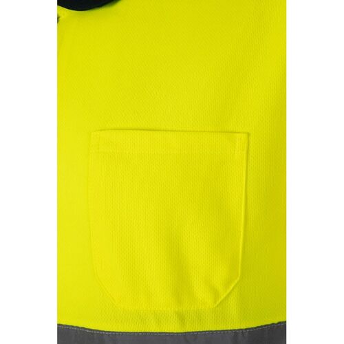 Polo manga corta de alta visibilidad Azul Marino / Amarillo Fluor (60) Talla L