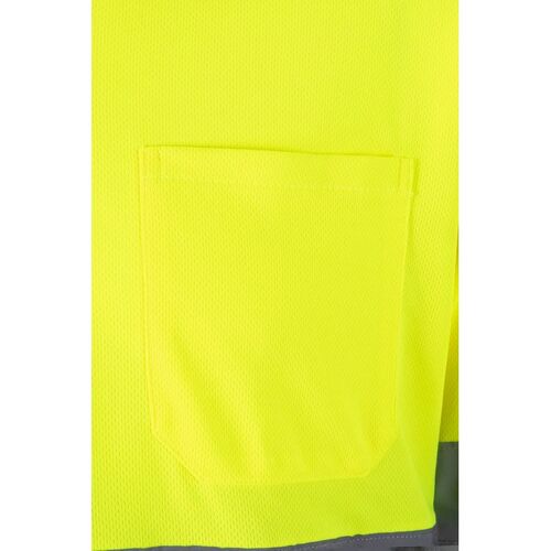 Polo manga larga de alta visibilidad Azul Marino / Amarillo Fluor (60) Talla M